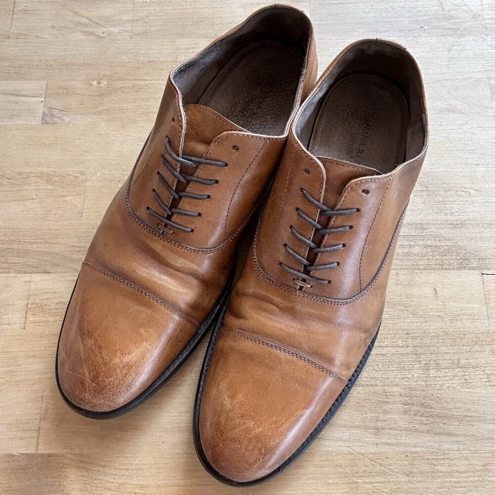 Banana Republic men size 11 M Brown leather lace up oxford dress shoes